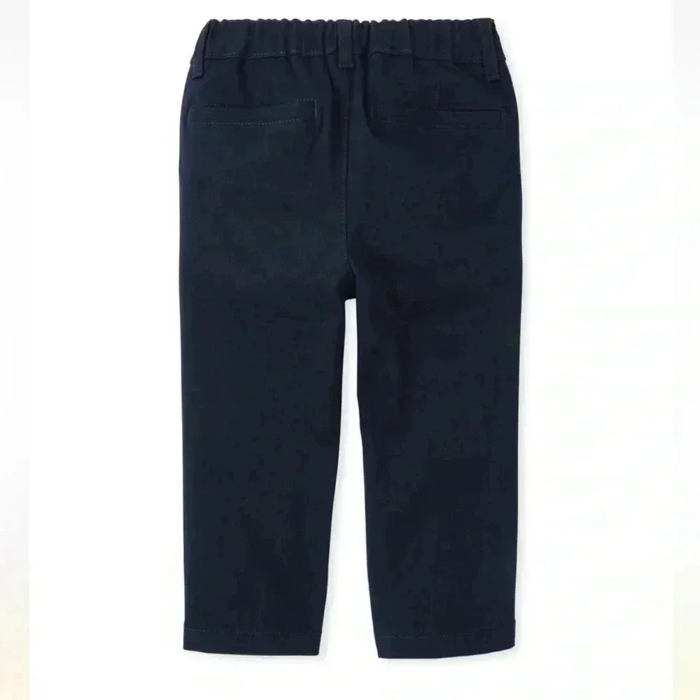 Toddler Boys Uniform Stretch Straight Chino Pants - New Navy